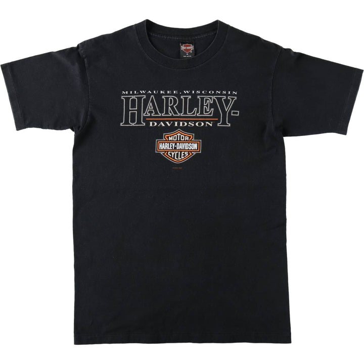 90'S Harley-Davidson Motorcycle Bike T-shirt Made in USA Men's M Vintage cotton black type Vintage Second Hand