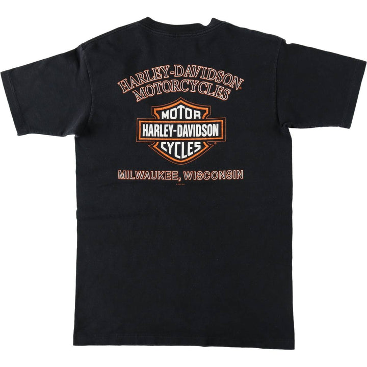 90'S Harley-Davidson Motorcycle Bike T-shirt Made in USA Men's M Vintage cotton black type Vintage Second Hand