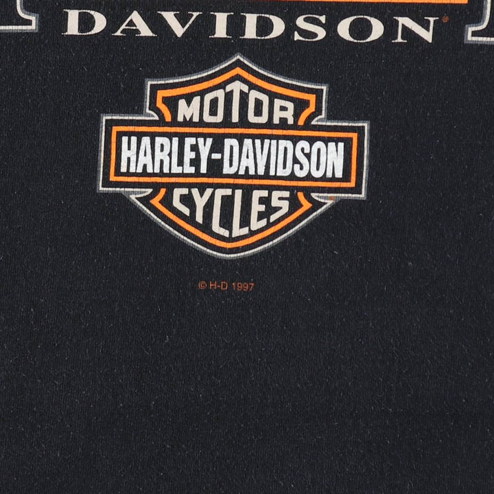 90'S Harley-Davidson Motorcycle Bike T-shirt Made in USA Men's M Vintage cotton black type Vintage Second Hand