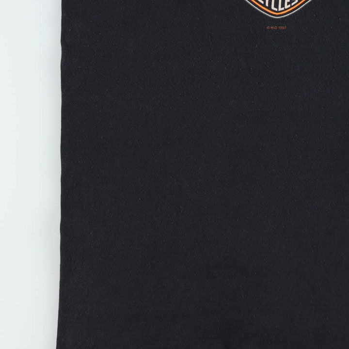 90'S Harley-Davidson Motorcycle Bike T-shirt Made in USA Men's M Vintage cotton black type Vintage Second Hand