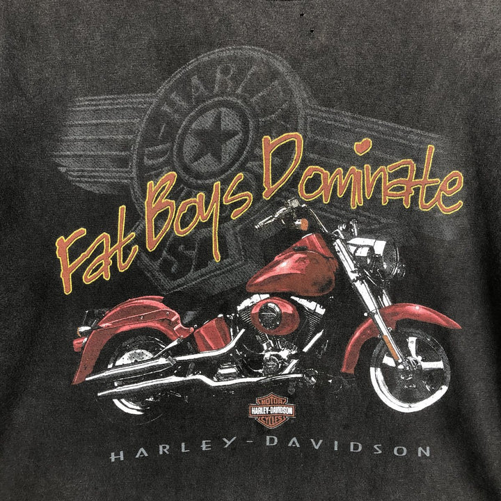 Harley-Davidson Motorcycle Bike T-shirt Made in USA Men's L size cotton gray type Vintage Second Hand