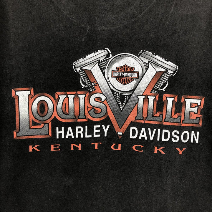 Harley-Davidson Motorcycle Bike T-shirt Made in USA Men's L size cotton gray type Vintage Second Hand