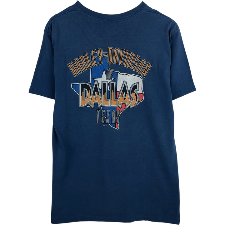 90'S Harley-Davidson Motorcycle Bike T-shirt Made in USA Men's L Vintage cotton blue type Vintage Second Hand