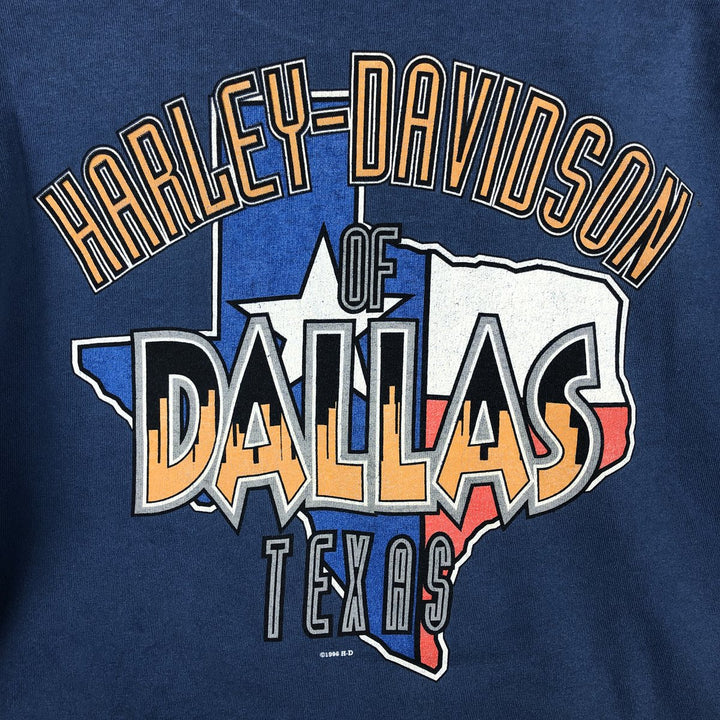 90'S Harley-Davidson Motorcycle Bike T-shirt Made in USA Men's L Vintage cotton blue type Vintage Second Hand