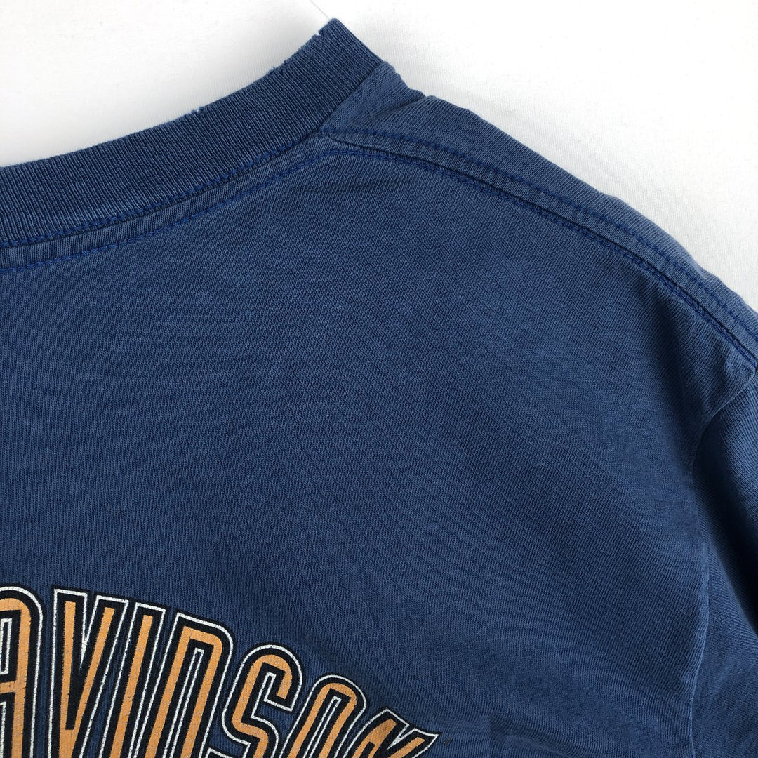 90'S Harley-Davidson Motorcycle Bike T-shirt Made in USA Men's L Vintage cotton blue type Vintage Second Hand
