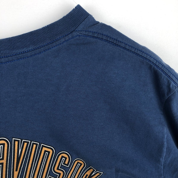 90'S Harley-Davidson Motorcycle Bike T-shirt Made in USA Men's L Vintage cotton blue type Vintage Second Hand