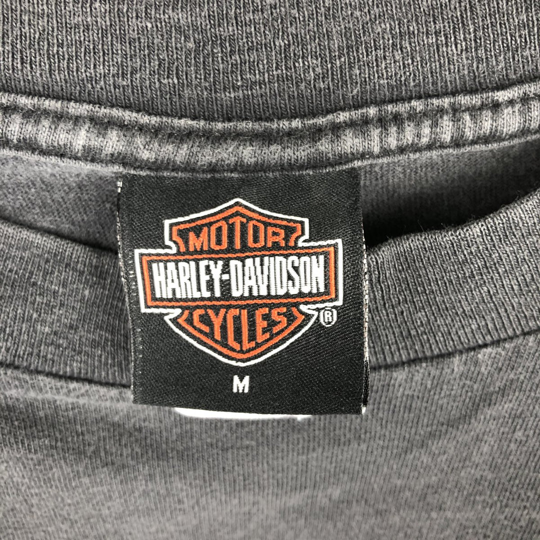 90'S Harley-Davidson Eagle Pattern Motorcycle T-Shirt, Made in USA, Men's Size M (Equivalent), Vintage cotton Charcoal Vintage Second Hand