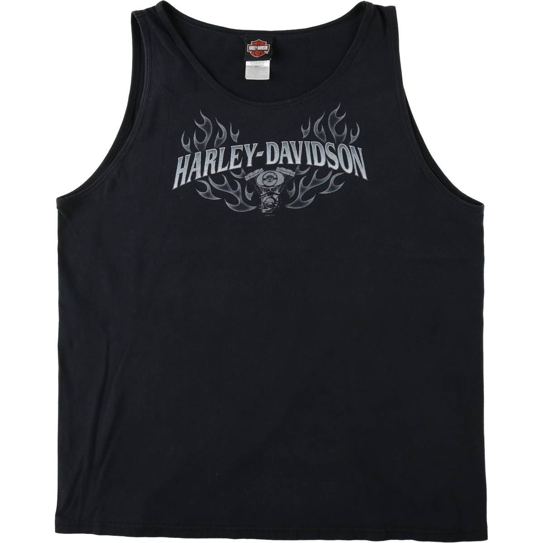 Harley-Davidson Eagle Pattern Tribal Sleeveless Motorcycle T-Shirt, Men's Size XL (approx.) cotton black type Vintage Second Hand