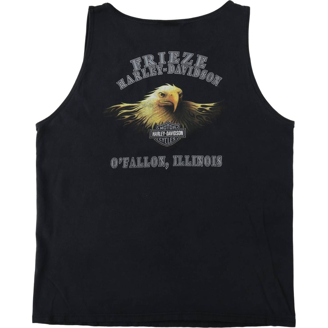 Harley-Davidson Eagle Pattern Tribal Sleeveless Motorcycle T-Shirt, Men's Size XL (approx.) cotton black type Vintage Second Hand
