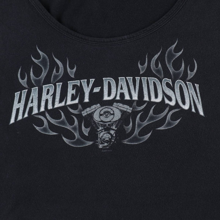 Harley-Davidson Eagle Pattern Tribal Sleeveless Motorcycle T-Shirt, Men's Size XL (approx.) cotton black type Vintage Second Hand