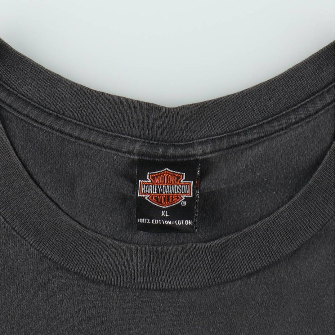 Harley-Davidson Fire Pattern Motorcycle Bike T-Shirt Made in USA Men's XL cotton gray type Vintage Second Hand