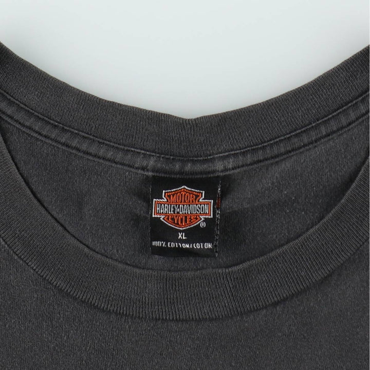 Harley-Davidson Fire Pattern Motorcycle Bike T-Shirt Made in USA Men's XL cotton gray type Vintage Second Hand