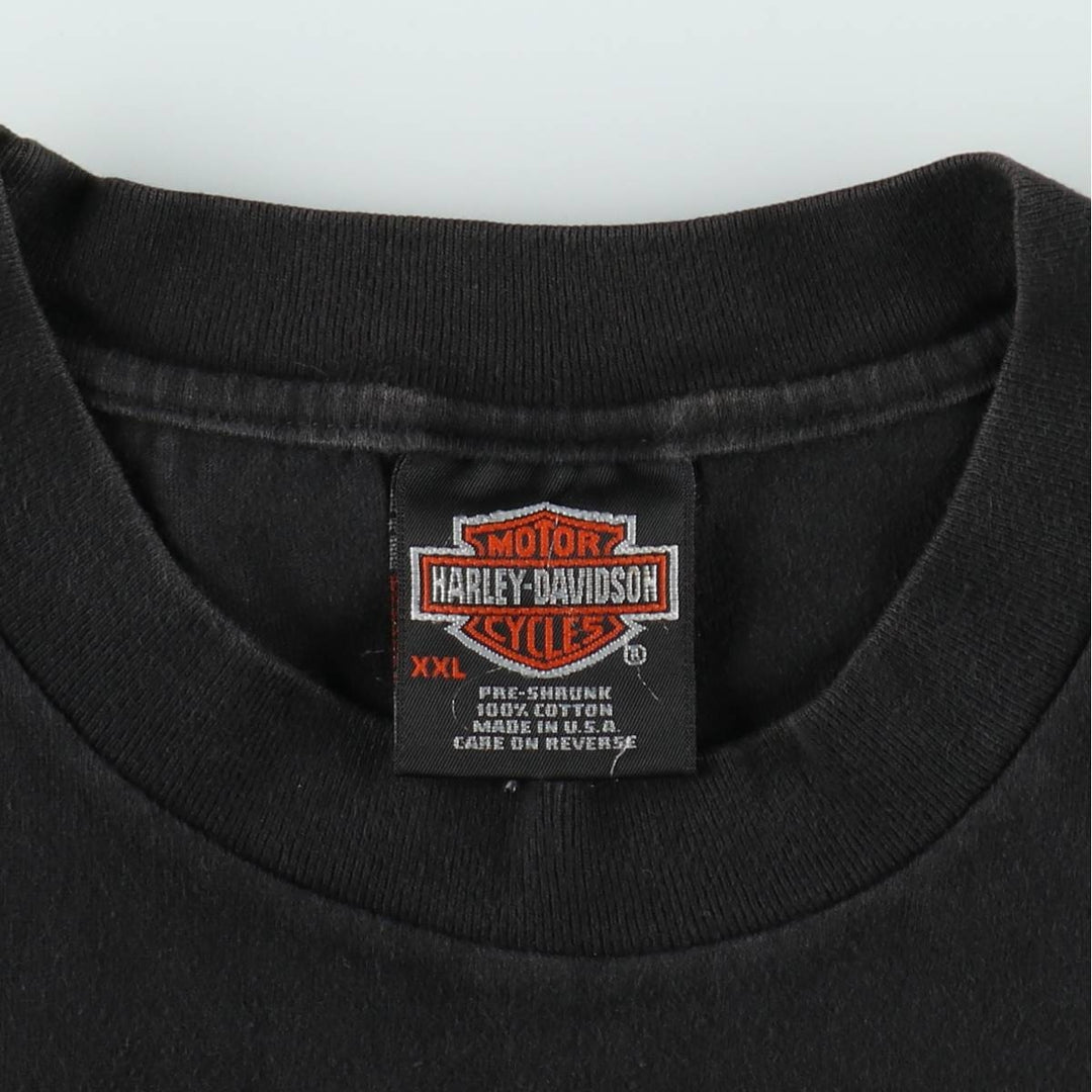90'S Harley-Davidson Hanes BEEFY-T Motorcycle T-Shirt, Made in USA, Men's XXL equivalent, Vintage cotton black type Vintage Second Hand