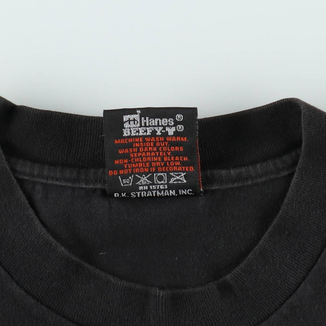 90'S Harley-Davidson Hanes BEEFY-T Motorcycle T-Shirt, Made in USA, Men's XXL equivalent, Vintage cotton black type Vintage Second Hand