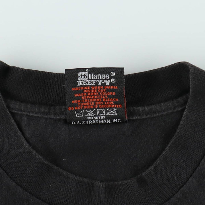 90'S Harley-Davidson Hanes BEEFY-T Motorcycle T-Shirt, Made in USA, Men's XXL equivalent, Vintage cotton black type Vintage Second Hand