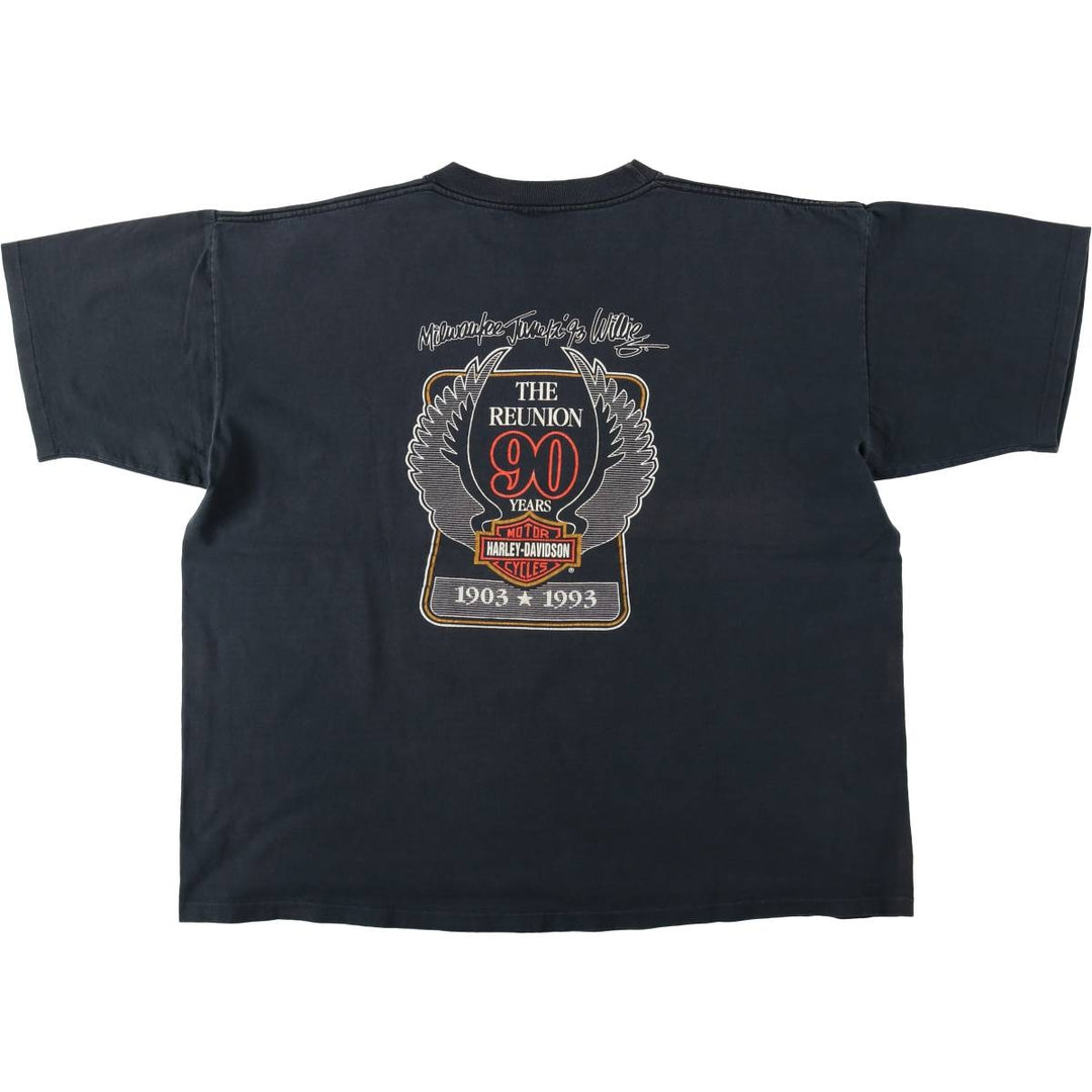 90'S Harley-Davidson Motorcycle Bike T-shirt Made in USA Men's XL Vintage cotton Charcoal Vintage Second Hand