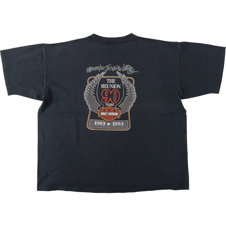 90'S Harley-Davidson Motorcycle Bike T-shirt Made in USA Men's XL Vintage cotton Charcoal Vintage Second Hand