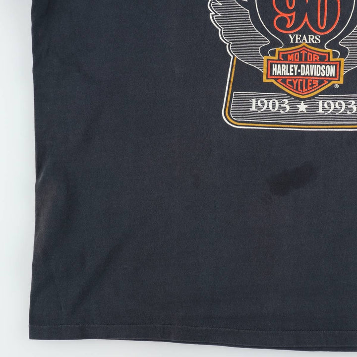 90'S Harley-Davidson Motorcycle Bike T-shirt Made in USA Men's XL Vintage cotton Charcoal Vintage Second Hand