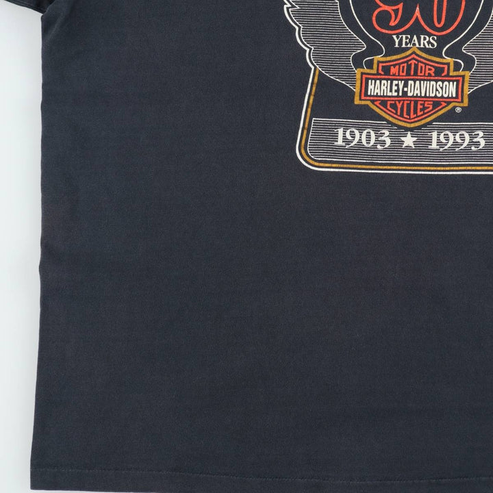 90'S Harley-Davidson Motorcycle Bike T-shirt Made in USA Men's XL Vintage cotton Charcoal Vintage Second Hand