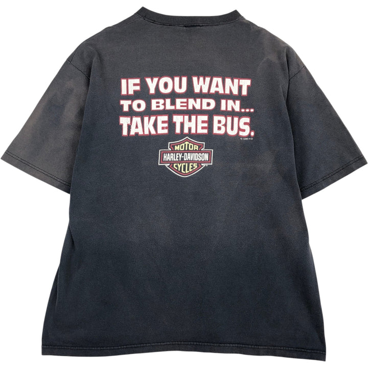 90'S Harley-Davidson Motorcycle Bike T-shirt, Men's XL, Vintage unclear gray type Vintage Second Hand