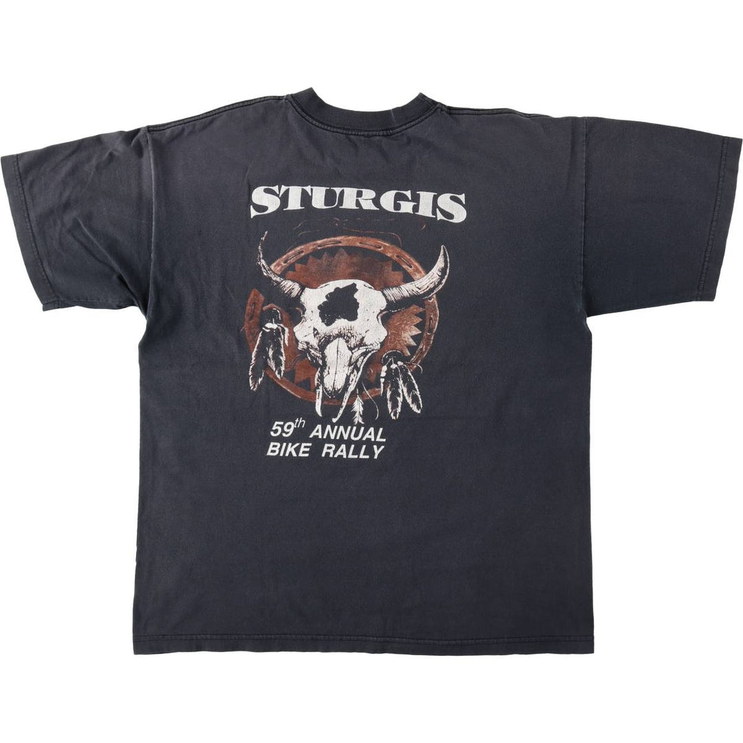 59th Sturgis Motorcycle Rally Motorcycle T-shirt, Men's XL equivalent. unclear gray type Vintage Second Hand