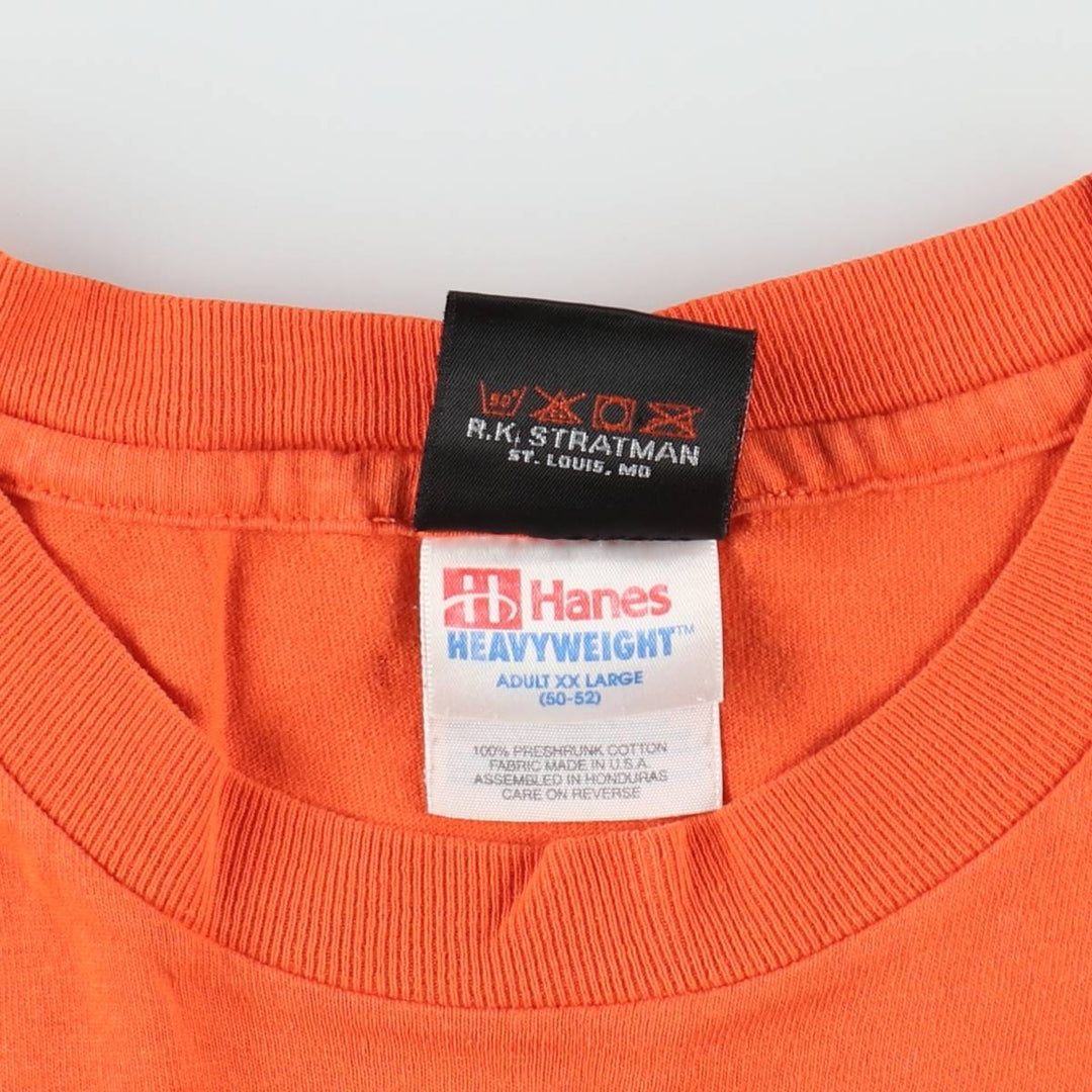 90'S Harley-Davidson Hanes Heavyweight Eagle Pattern Motorcycle T-Shirt, Men's XXL equivalent. cotton orange type Vintage Second Hand