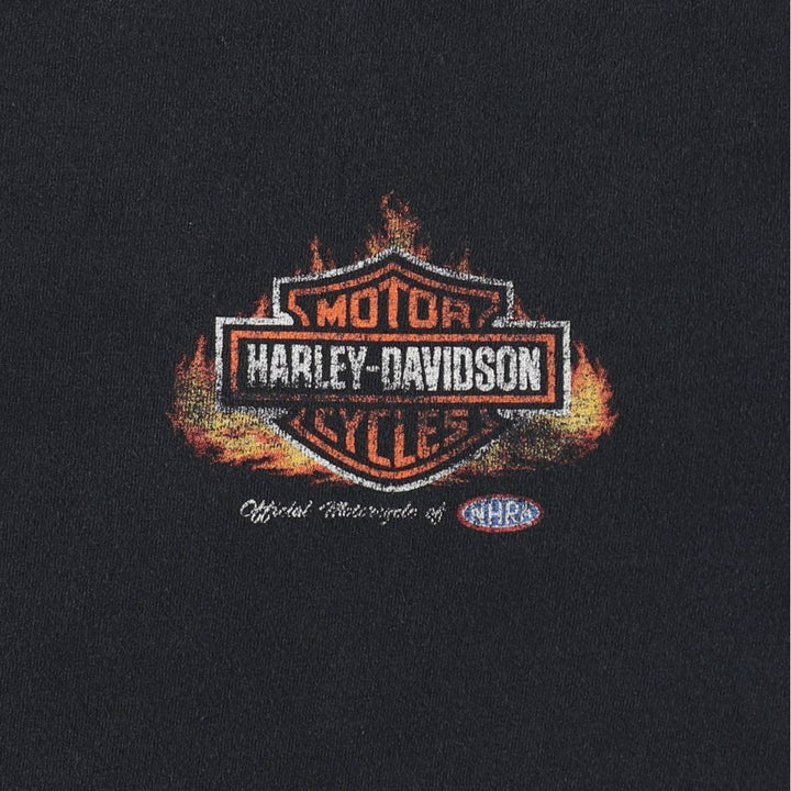 Harley-Davidson Fire Pattern Motorcycle Bike T-Shirt, Men's Medium unclear black type Vintage Second Hand