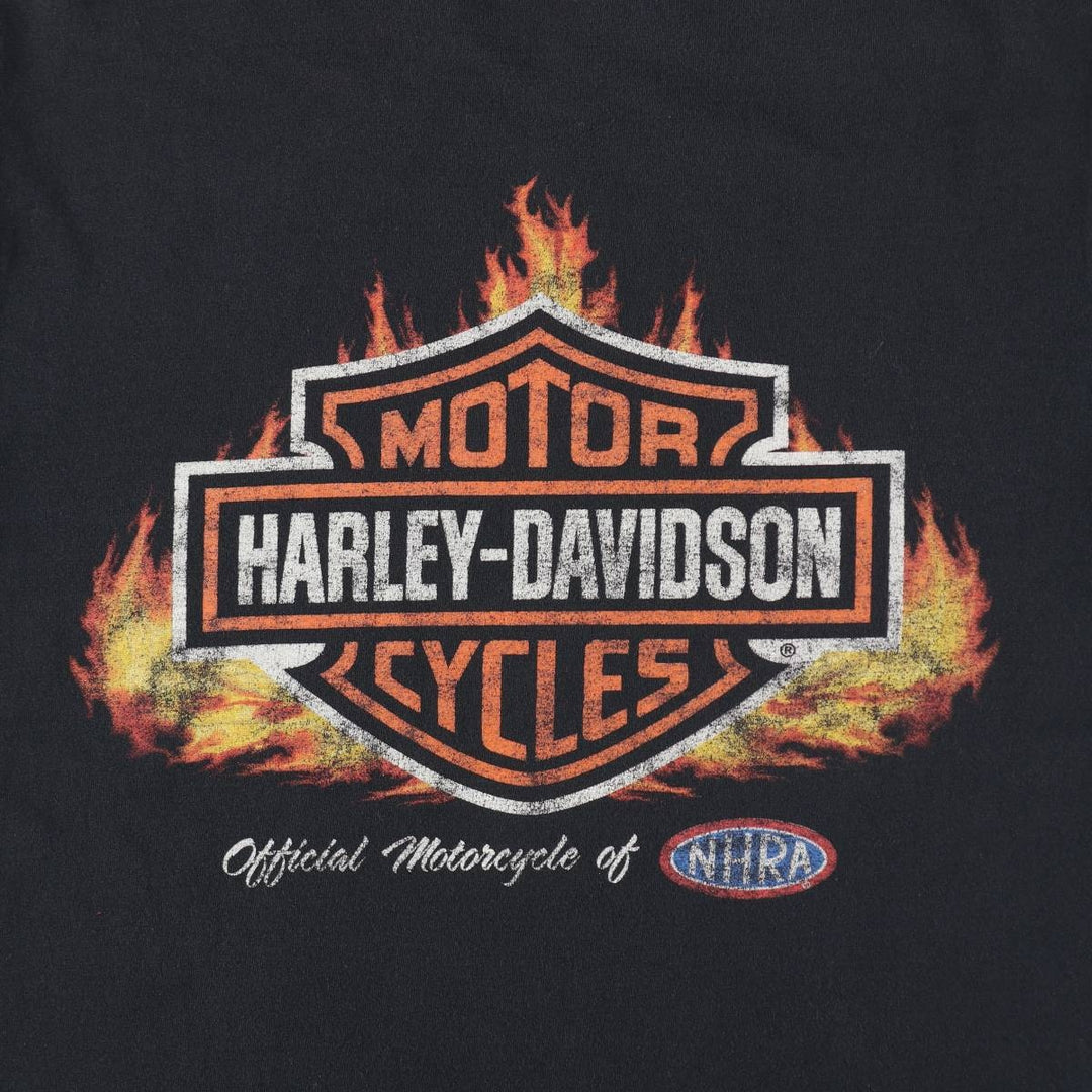 Harley-Davidson Fire Pattern Motorcycle Bike T-Shirt, Men's Medium unclear black type Vintage Second Hand
