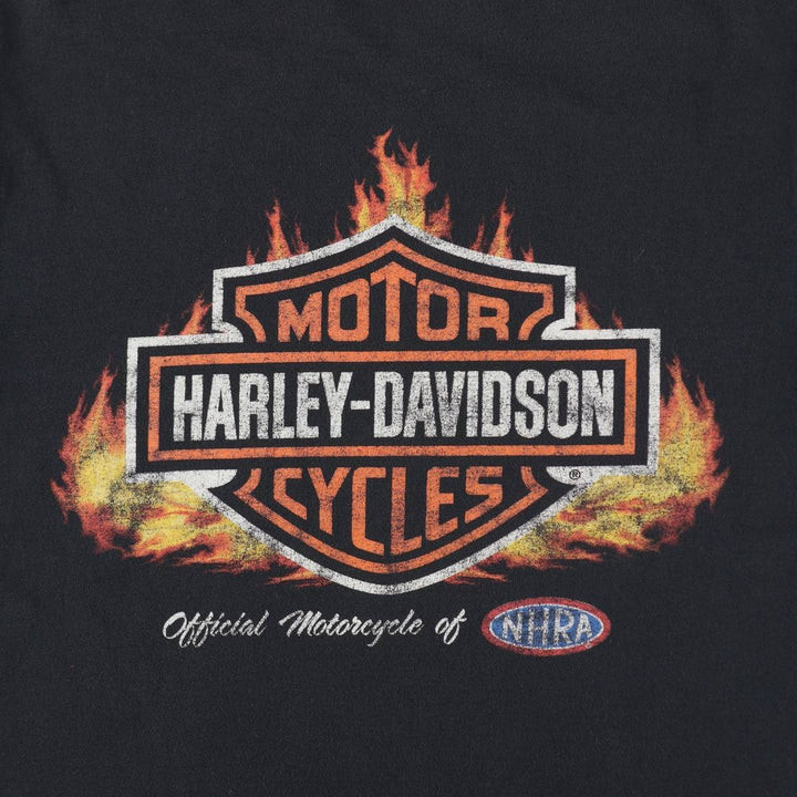 Harley-Davidson Fire Pattern Motorcycle Bike T-Shirt, Men's Medium unclear black type Vintage Second Hand