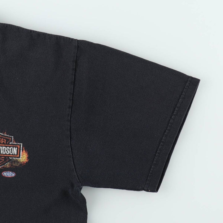 Harley-Davidson Fire Pattern Motorcycle Bike T-Shirt, Men's Medium unclear black type Vintage Second Hand