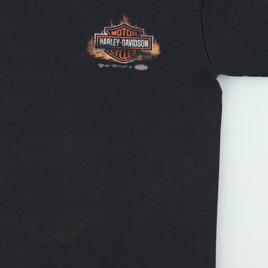 Harley-Davidson Fire Pattern Motorcycle Bike T-Shirt, Men's Medium unclear black type Vintage Second Hand