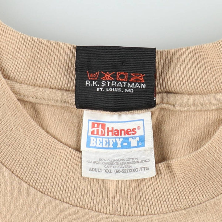90'S Harley-Davidson Hanes BEEFY-T Motorcycle T-Shirt, Men's XXL equivalent, Vintage cotton Beige type Vintage Second Hand