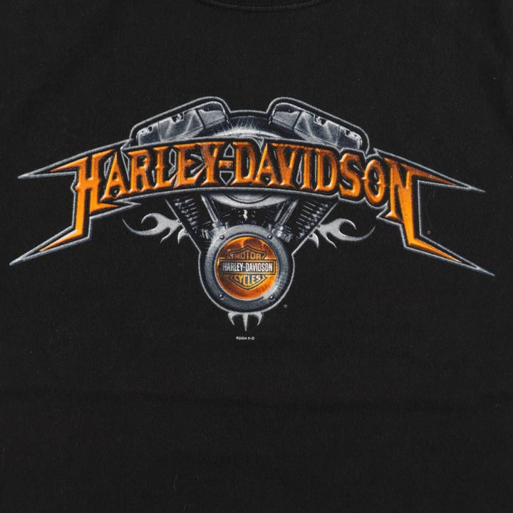 00'S Harley-Davidson Motorcycle Bike T-shirt Men's L size cotton black type Vintage Second Hand
