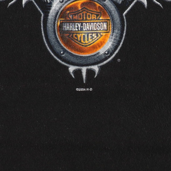 00'S Harley-Davidson Motorcycle Bike T-shirt Men's L size cotton black type Vintage Second Hand