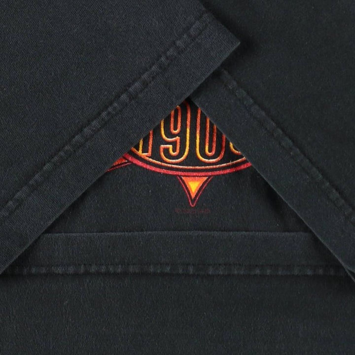 2000'S Harley-Davidson Hanes BEEFY-T Fire Pattern Motorcycle T-Shirt, Made in USA, Men's Size M (approx.) cotton black type Vintage Second Hand