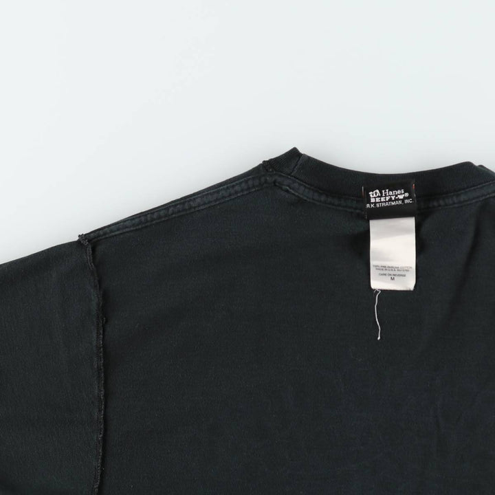 2000'S Harley-Davidson Hanes BEEFY-T Fire Pattern Motorcycle T-Shirt, Made in USA, Men's Size M (approx.) cotton black type Vintage Second Hand