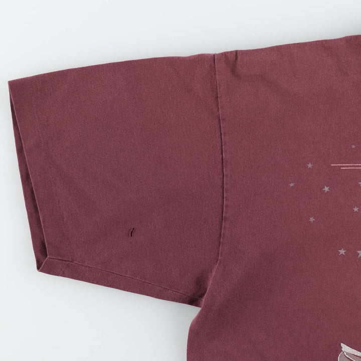 90'S Harley-Davidson Eagle Pattern American Flag Motorcycle T-Shirt, Made in USA, Men's Size L (approx.), Vintage cotton burgundy type Vintage Second Hand