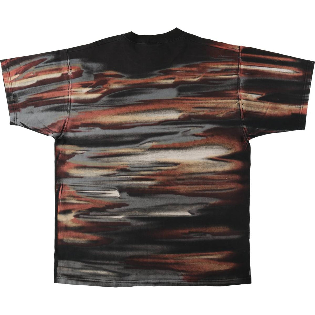 Harley-Davidson all-over print motorcycle bike t-shirt, men's size XL (approx.) cotton black type Vintage Second Hand