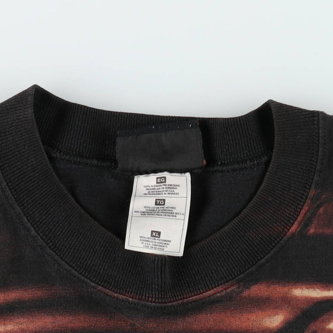 Harley-Davidson all-over print motorcycle bike t-shirt, men's size XL (approx.) cotton black type Vintage Second Hand
