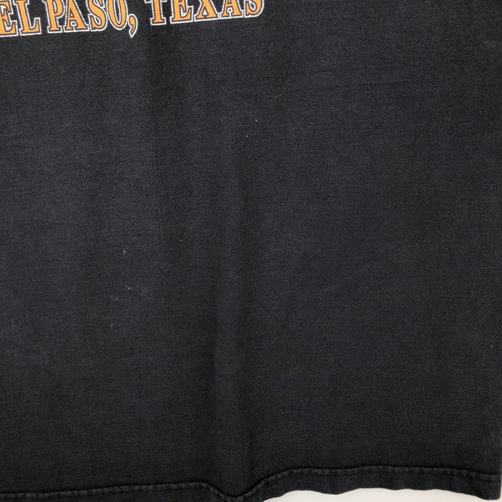 2000'S Harley-Davidson Fire Pattern Eagle Motorcycle T-Shirt, Made in USA, Men's Size XL cotton black type Vintage Second Hand