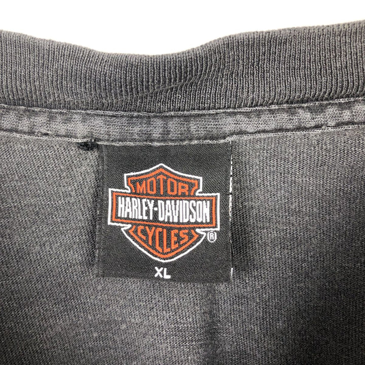 Harley-Davidson Fire Pattern Eagle Pattern Wolf Pattern Motorcycle Bike T-Shirt Men's XL Equivalent unclear Charcoal Vintage Second Hand
