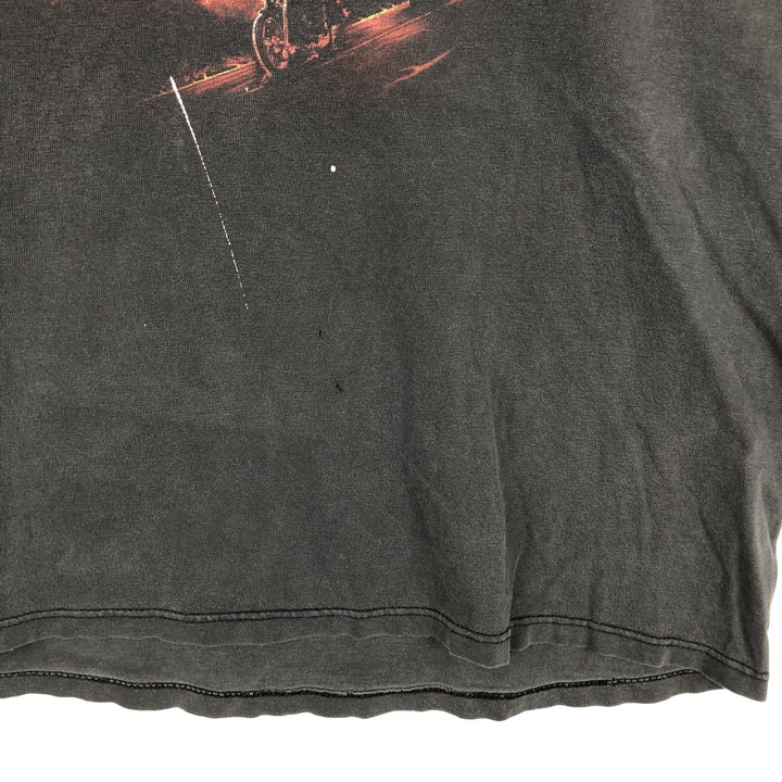 Harley-Davidson Fire Pattern Eagle Pattern Wolf Pattern Motorcycle Bike T-Shirt Men's XL Equivalent unclear Charcoal Vintage Second Hand