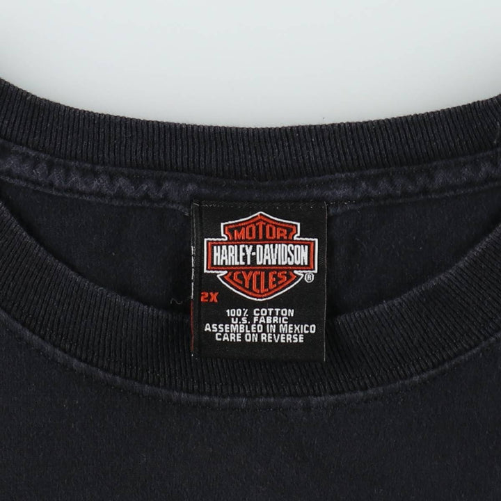 Harley-Davidson Eagle Pattern Stars and Stripes Motorcycle Bike T-shirt Men's XL cotton black type Vintage Second Hand