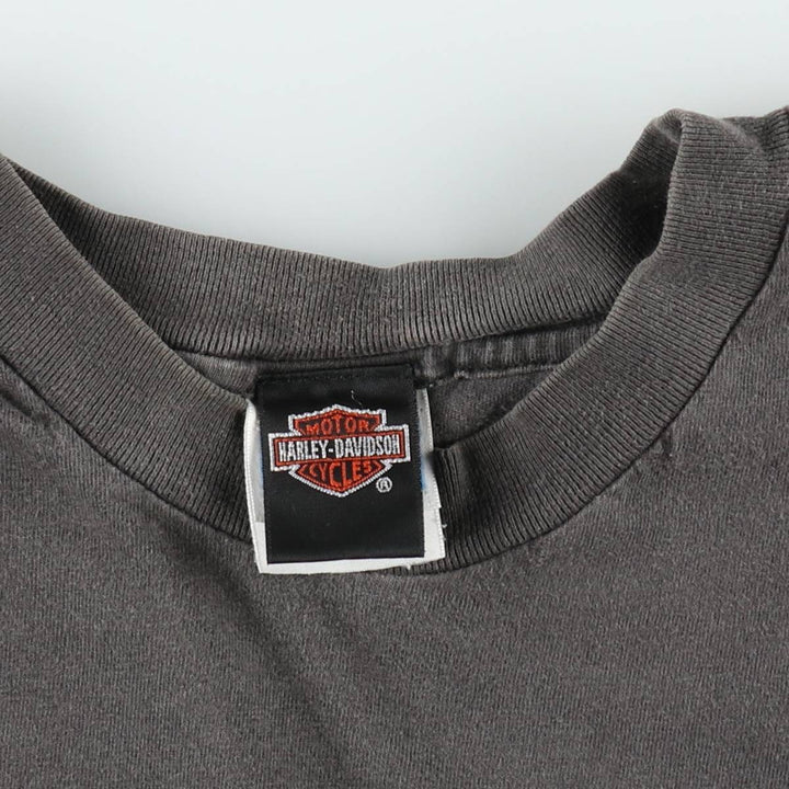 Harley-Davidson BEEFY-T Eagle Pattern Motorcycle T-Shirt, Made in USA, Men's XXL equivalent. cotton black type Vintage Second Hand