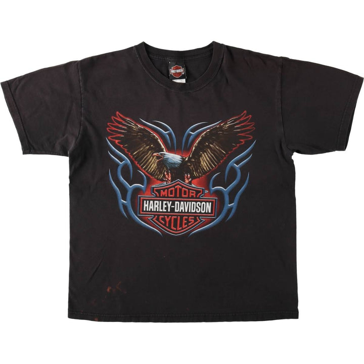 Harley-Davidson Eagle Pattern Motorcycle Bike T-shirt Men's M size cotton black type Vintage Second Hand