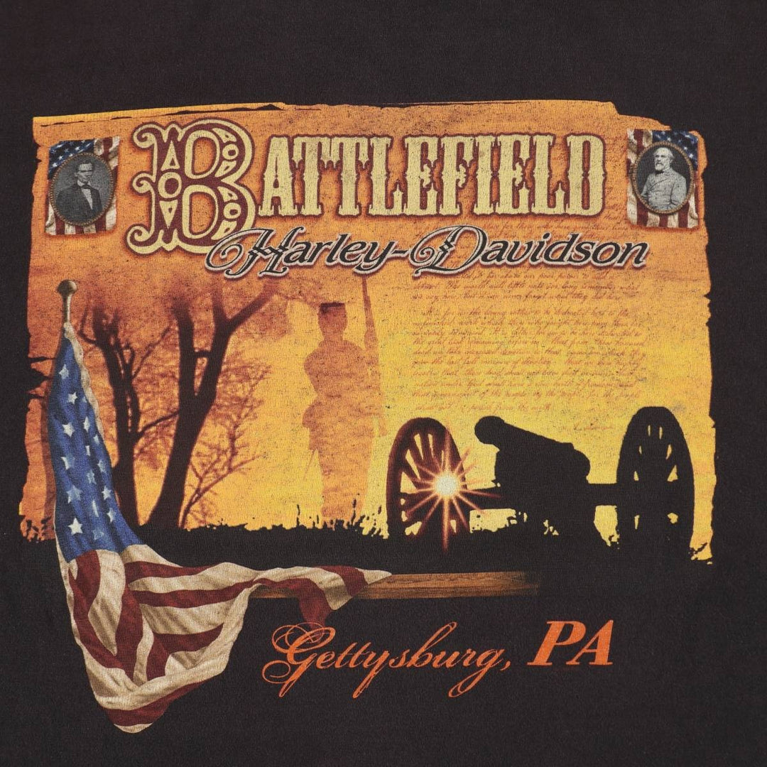 Harley-Davidson Eagle Pattern Motorcycle Bike T-shirt Men's M size cotton black type Vintage Second Hand