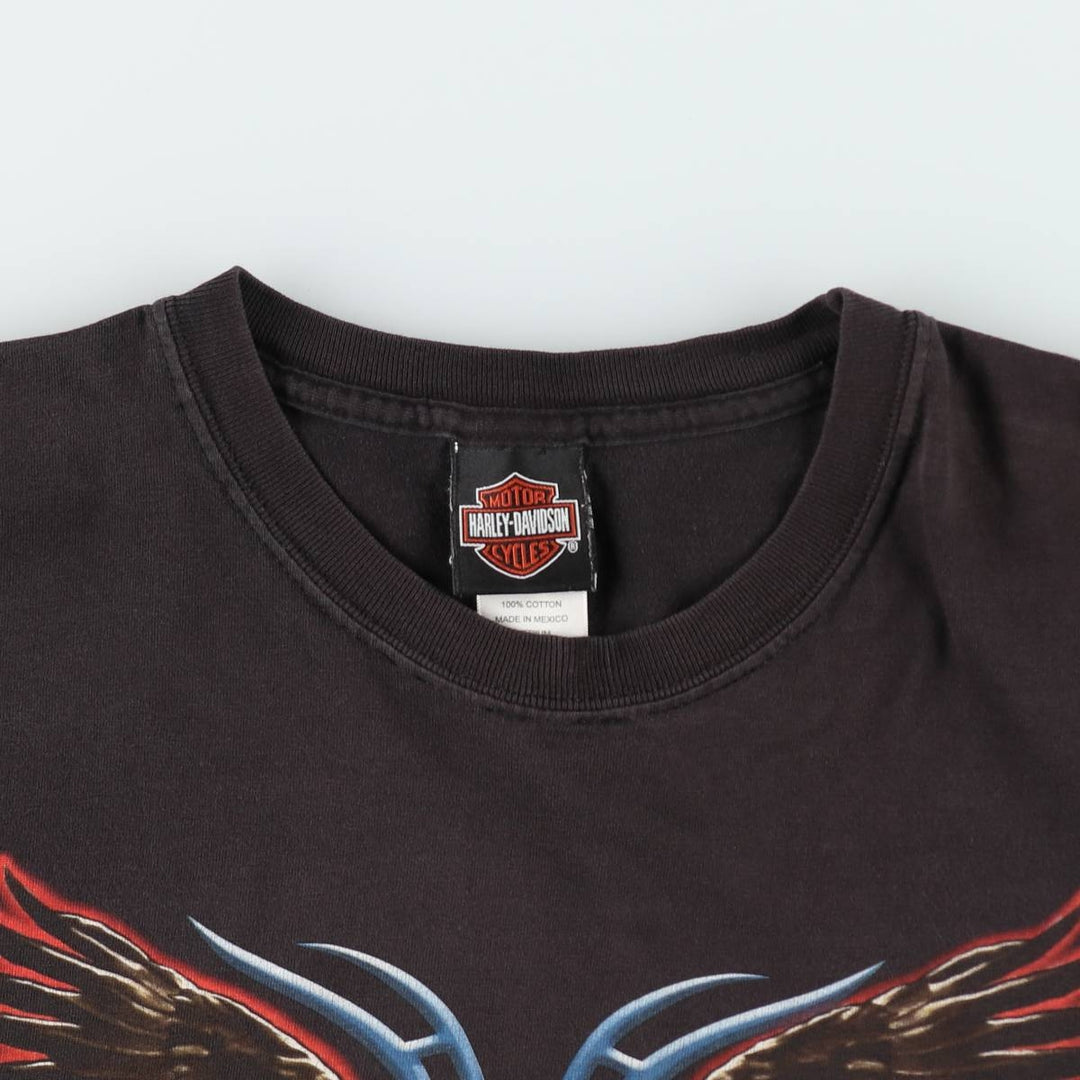 Harley-Davidson Eagle Pattern Motorcycle Bike T-shirt Men's M size cotton black type Vintage Second Hand