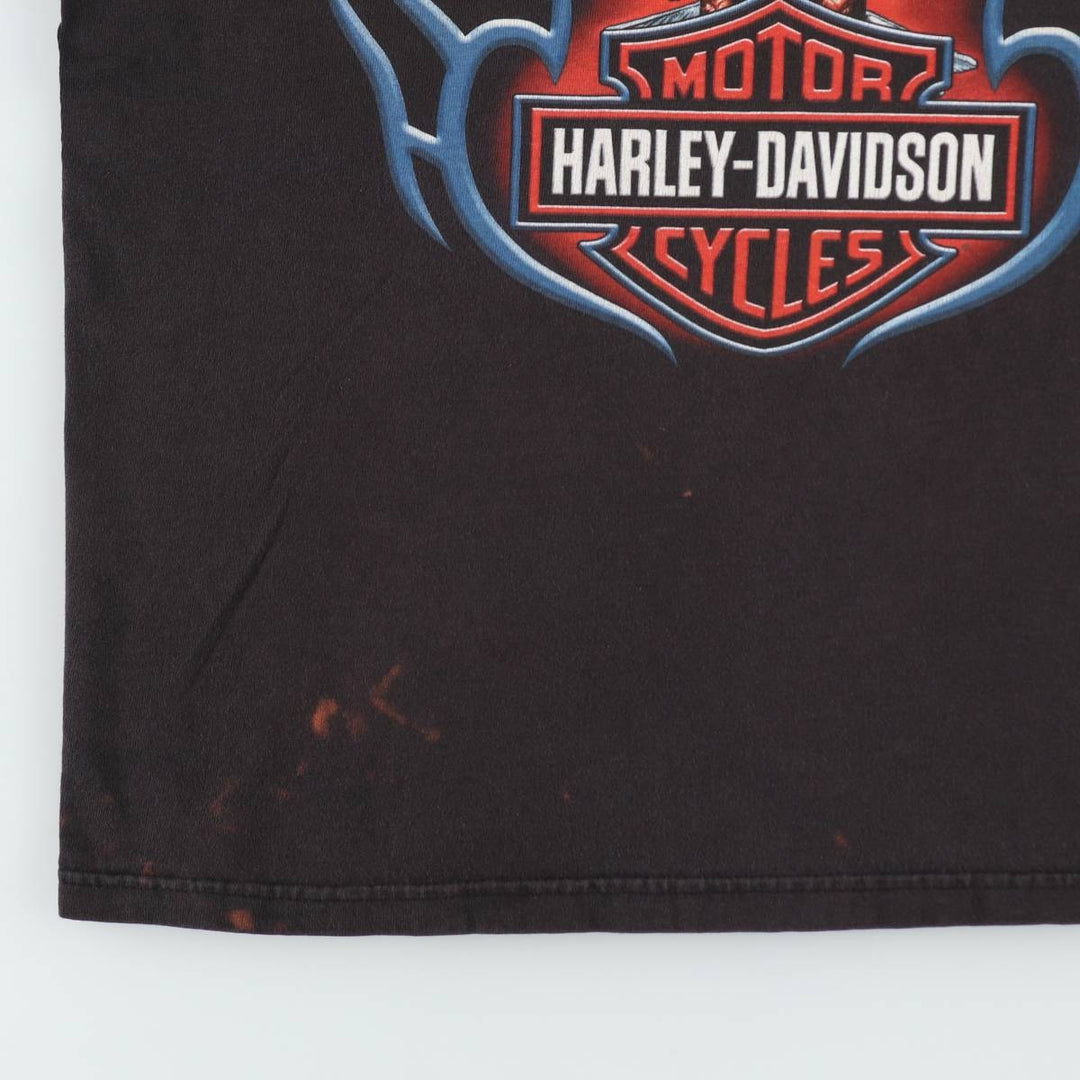 Harley-Davidson Eagle Pattern Motorcycle Bike T-shirt Men's M size cotton black type Vintage Second Hand