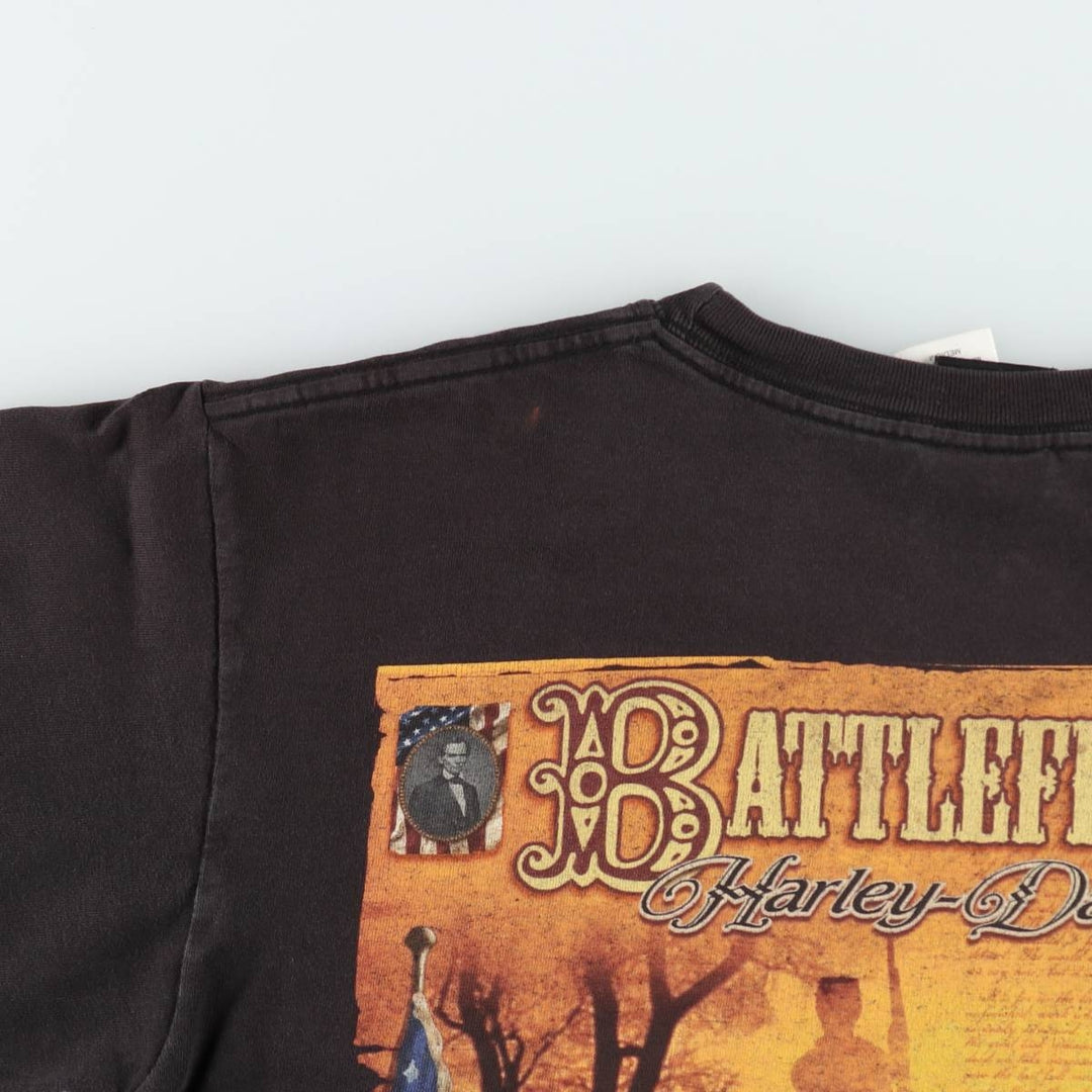 Harley-Davidson Eagle Pattern Motorcycle Bike T-shirt Men's M size cotton black type Vintage Second Hand