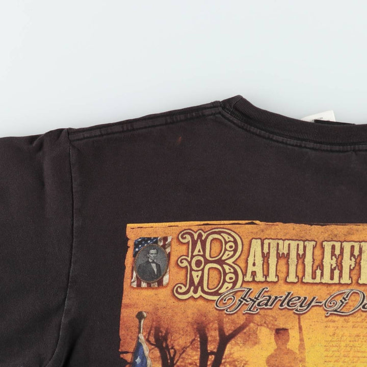 Harley-Davidson Eagle Pattern Motorcycle Bike T-shirt Men's M size cotton black type Vintage Second Hand